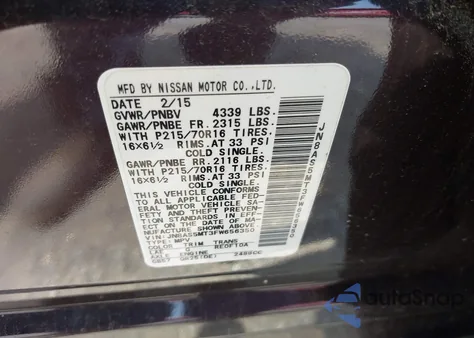 2015 Nissan Rogue Select S z USA, uszkodzony, nr VIN JN8AS5MT3FW656350